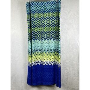 NWT Chico's Maxi Skirt Size 2‎ Diamond Print Blue Green Women's Fashion